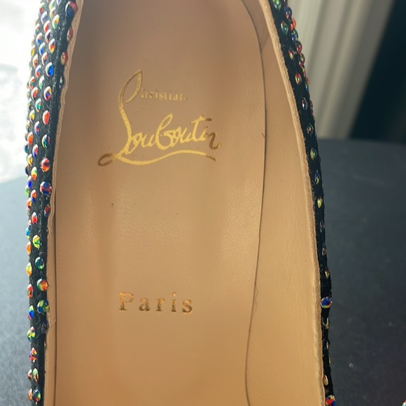 STUNNING CHRISTIAN LOUBOUTIN HEELS FIFI SUEDE 3D 39.5 Multi-color/black - Picture 4 of 9